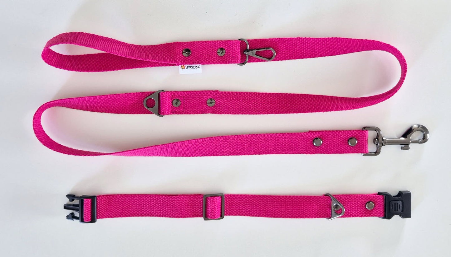 Laisse multi position Pink